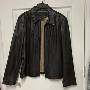 Ladies brown leather jacket